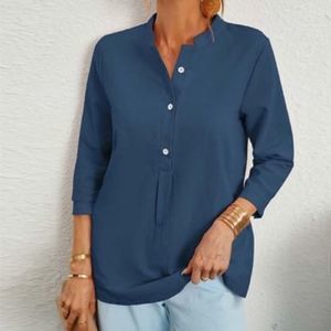 Basico Navy Three quarter sleeve Blouse Medium NWT